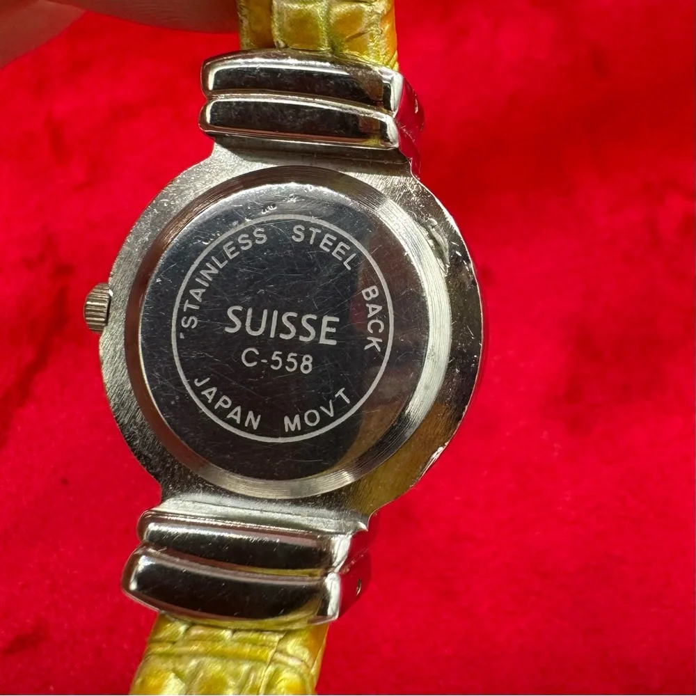 Vintage Suisse‎ Quartz Watch Japan Movement Stainless Steel Retro Bangle